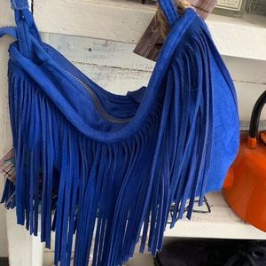 SALE🥳💙Royal Blue fringe Crossbody suede bag🔵🔷